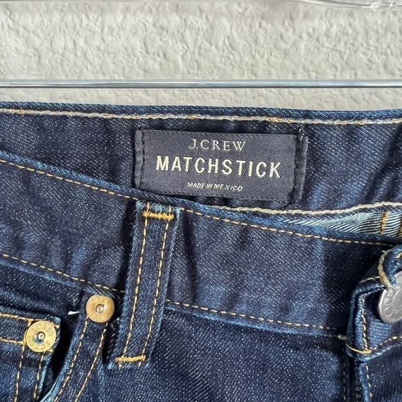 J. Crew Matchstick Jeans Women's 28 Slim Straight Leg Low Rise Dark Wash Stretch - Picture 5 of 6